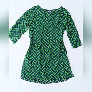 Escapada Women's Geometric Green and Blue Dress size XS Summer Spring Mini